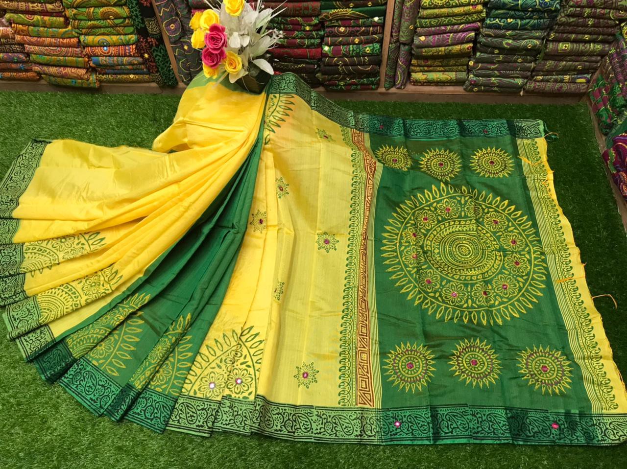 Embroidered Dupion Silk Saree