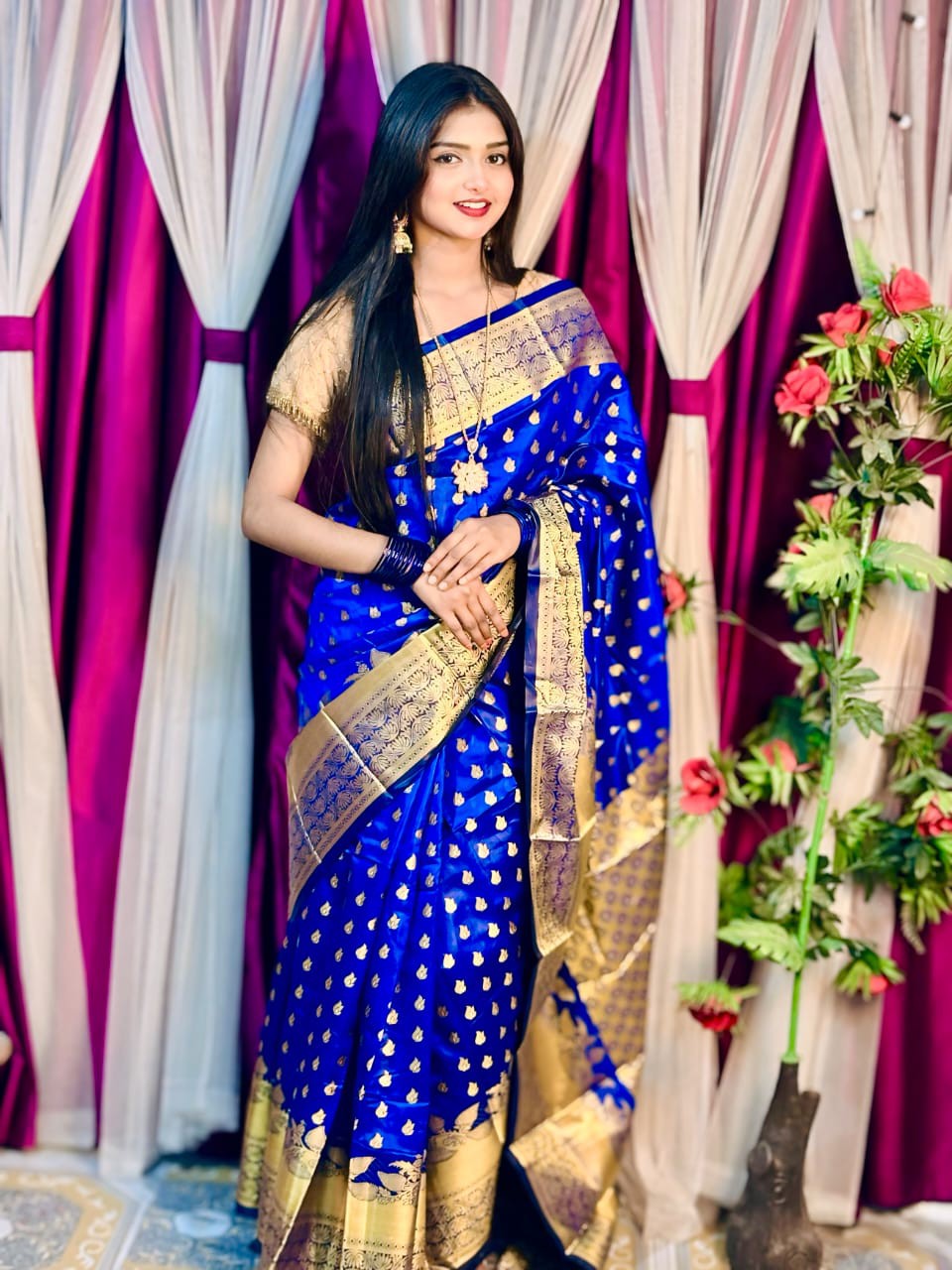 Soft silk katan sharee For Women