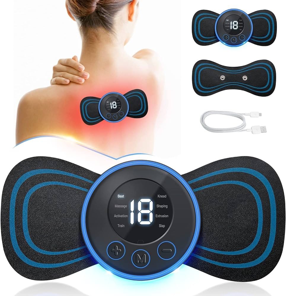 Mini Massager - Rechargeable Shoulder/ Neck/ Muscle/ Tendonitis/ Deep Tissue/ Back Massager with 2pcs Butterfly Pad