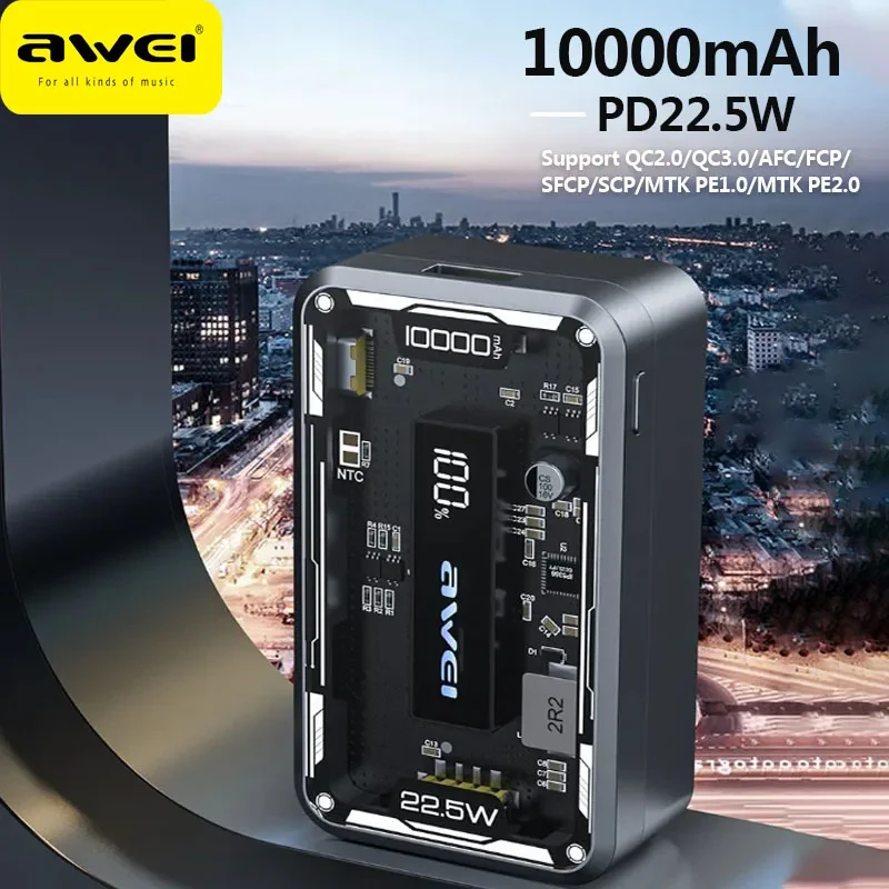 Awei P111K 10000mAh PD22.5W Portable Power bank