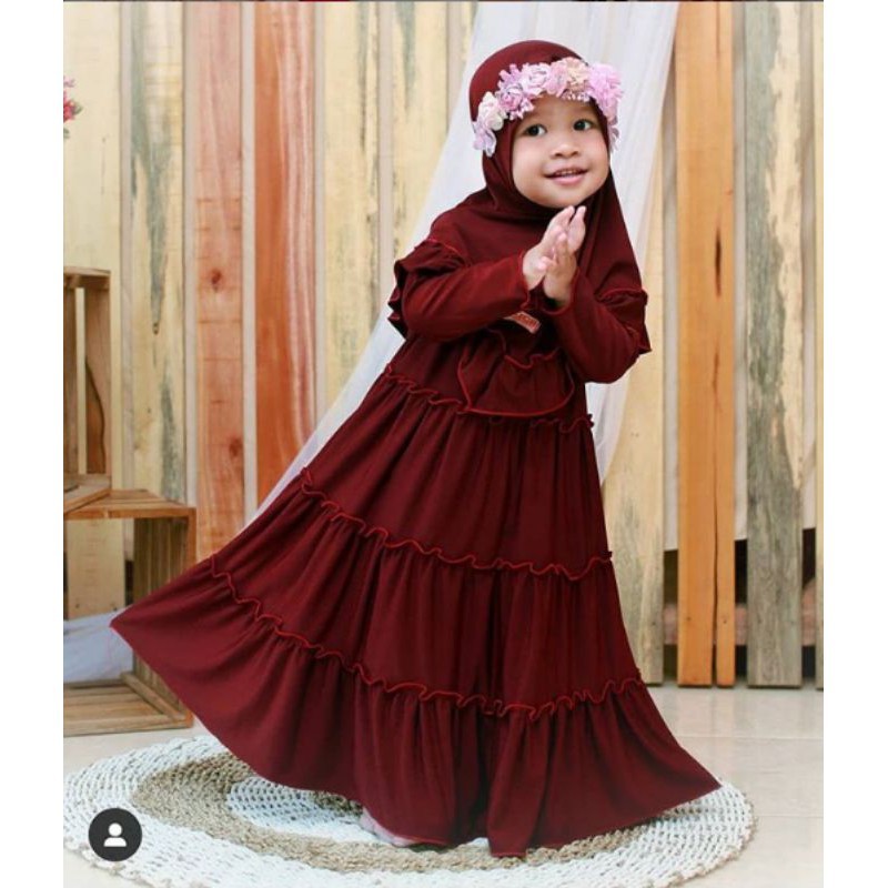 Maroon Large Baby Borka Set 7-12Y