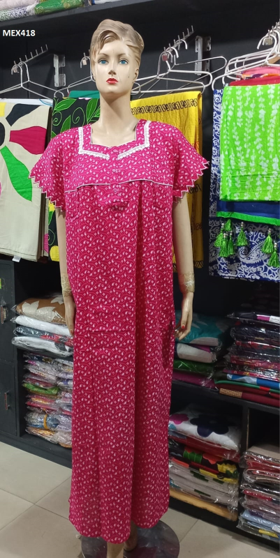 100% Comfortable Cotton Print Maxi For Women