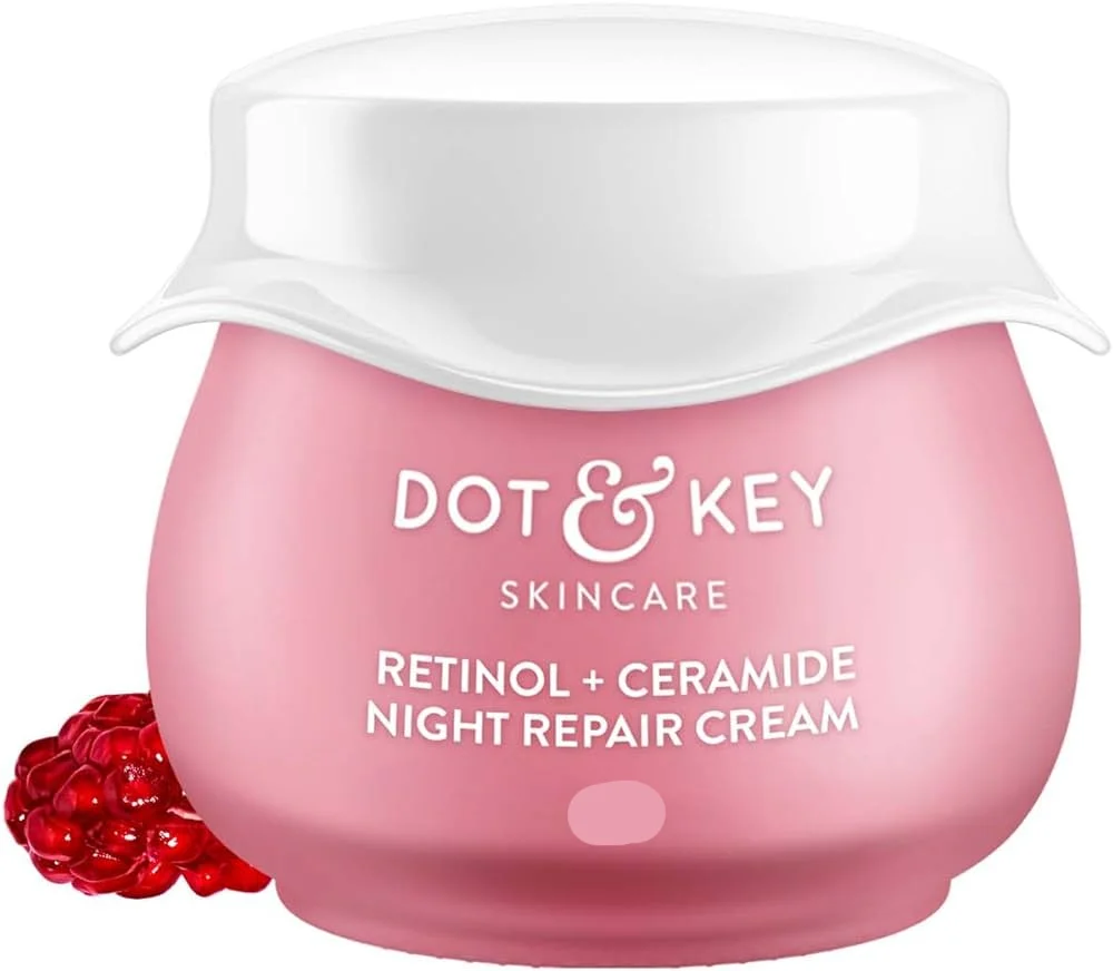 Dot & Key Retinol + Ceramide Night Repair Cream 60ml / 25ml / 15ml | Anti Aging Cream For Women & Men | Reduces Fine Lines & Wrinkles | Oil Free & Non Sticky Moisturizer | For Glowing Youthful Skin | 