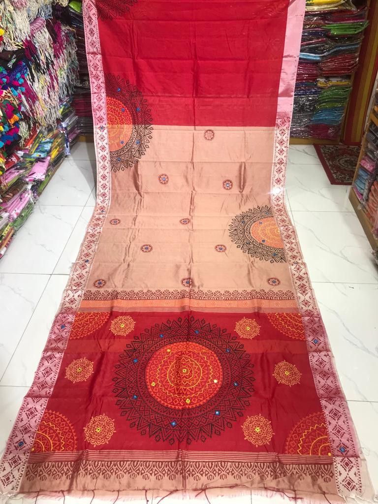 Embroidered Dupion Silk Saree