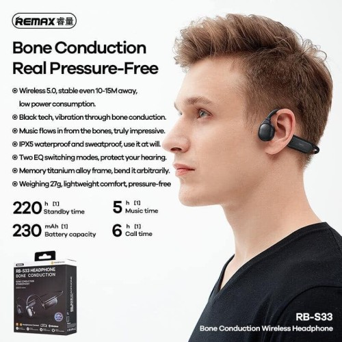 REMAX RB-S33 Bone Conduction Wireless 5.0 Sports Earphone