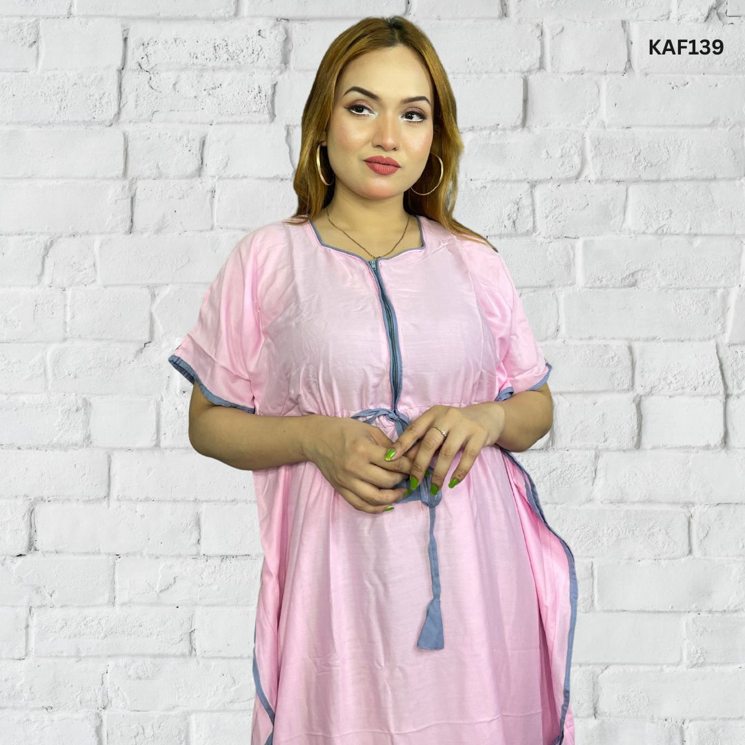 Premium Quality Solid Color Linen Kaftan Maxi  For Ladies