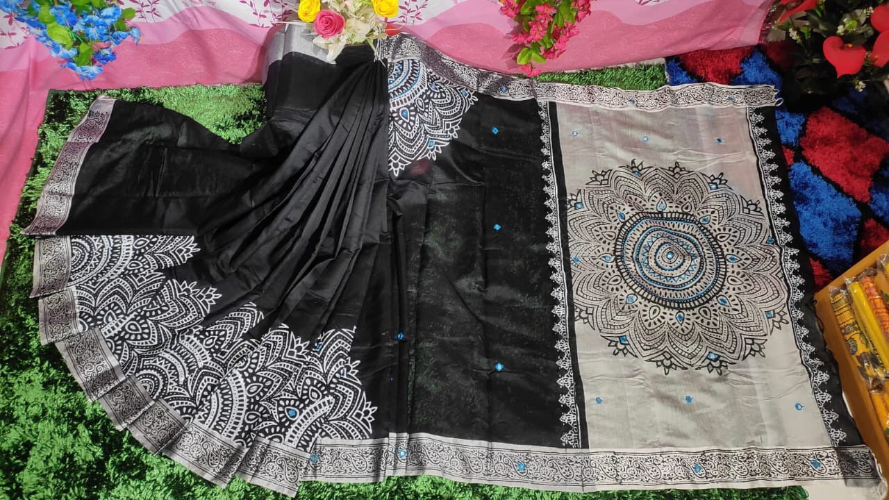 Embroidered Dupion Silk Saree