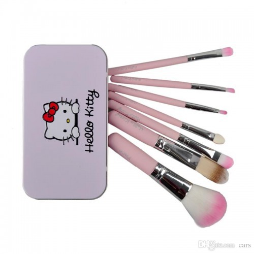 Hello Kitty 7 Pcs Mini Makeup Brushes Set