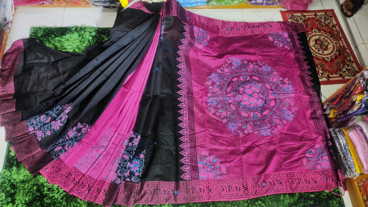 Embroidered Dupion Silk Saree
