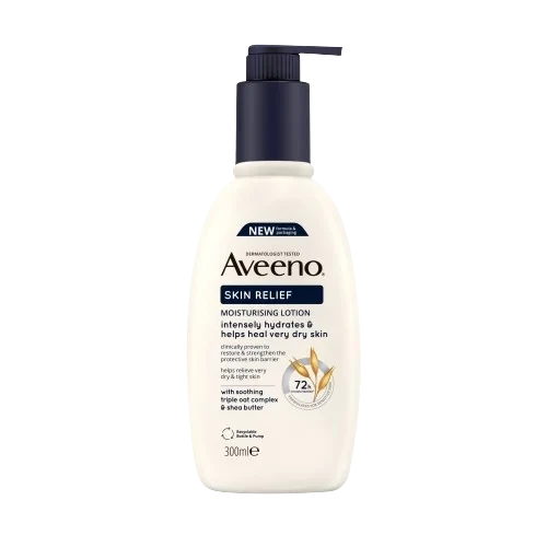Aveeno Skin Relief Moisturizing Lotion 300ml For Very Dry Skin with Shea Butter & Unique Triple Oat Complex