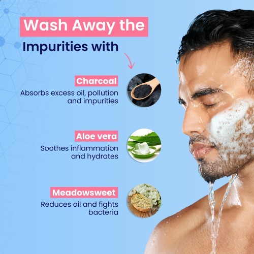 Acnetoin Anti-Acne Facewash with Charcoal Beads for Acne, Pimples & Skin Detoxification | Sulphate & Paraben Free - 100g