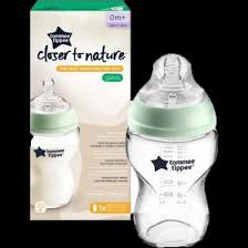 Baby Feeder 0m+ 260ml Clear Glass Bottle Tommee Tippee Closer to Nature Baby Bottle