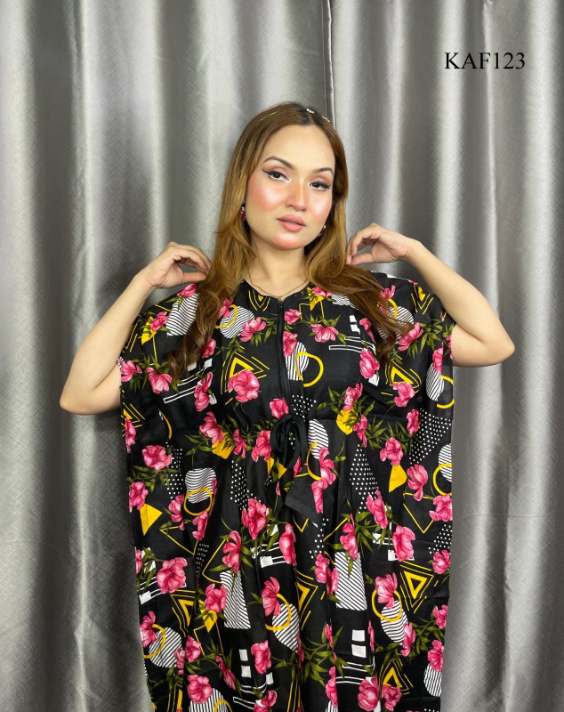 China Linen Kaftan Maxi Dress