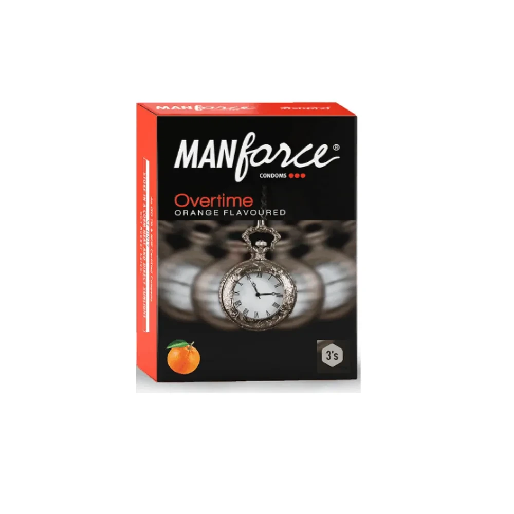 Manforce | Overtime Orange Flavor Dotted Condom For Men | 10pcs Pack | Made in India