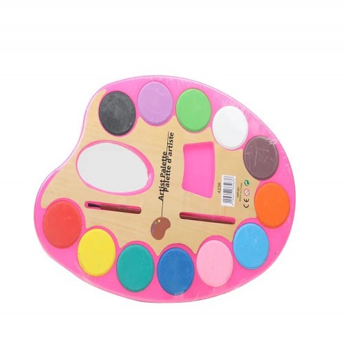 Water Colors Plastic Artist Palette with brush, for kids