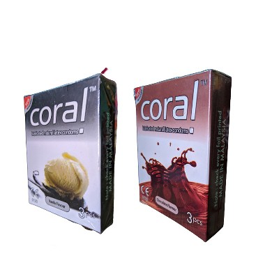 Coral Mix – 1 Pack Vanilla & 1 Pack Chocolate Flavored Condom | 3×2=6pcs