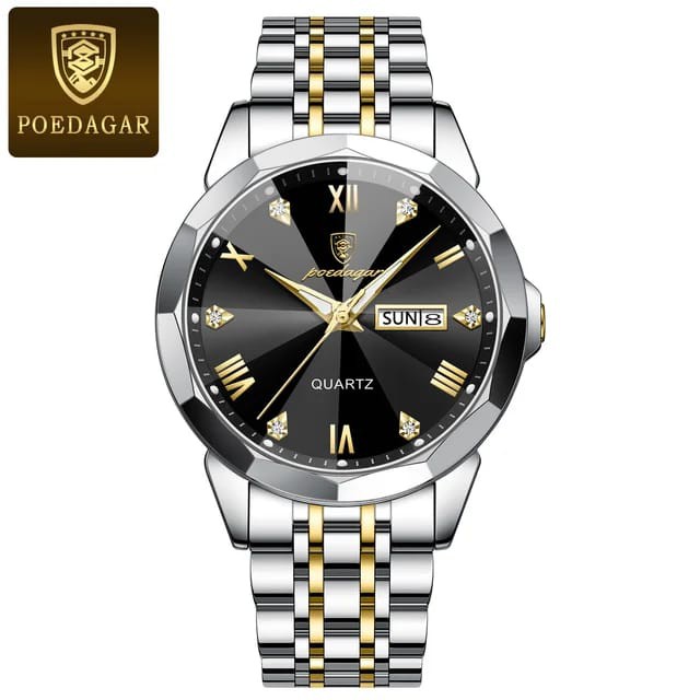 POEDAGAR 810 Fashion Quartz Watch for Men - Black