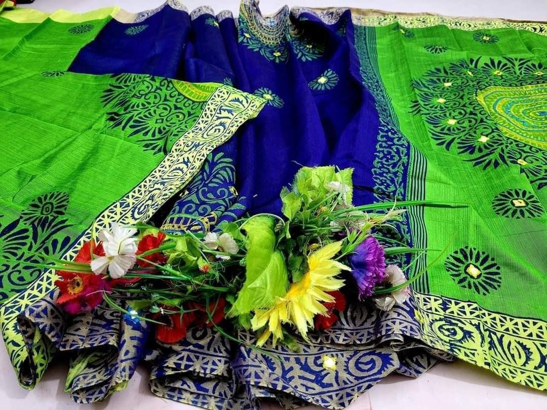 Embroidered Dupion Silk Saree