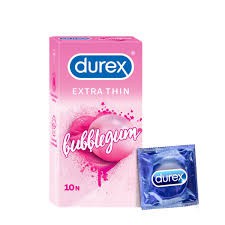Durex Extra Thin Bubblegum Flavored Condom Large Single Pack 1×10=10pcs