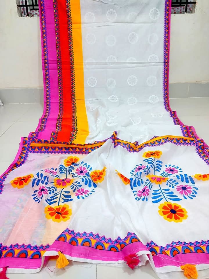 New Stylish  Half silk screen print sharee