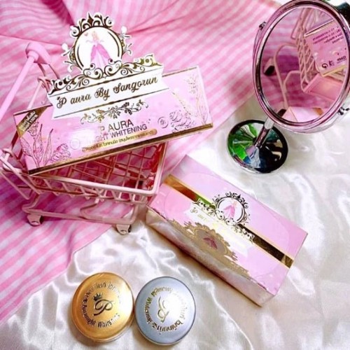 P Aura Night Whitening Cream Set Natural Herbs Reduce Acne Blemish Freckle x 2