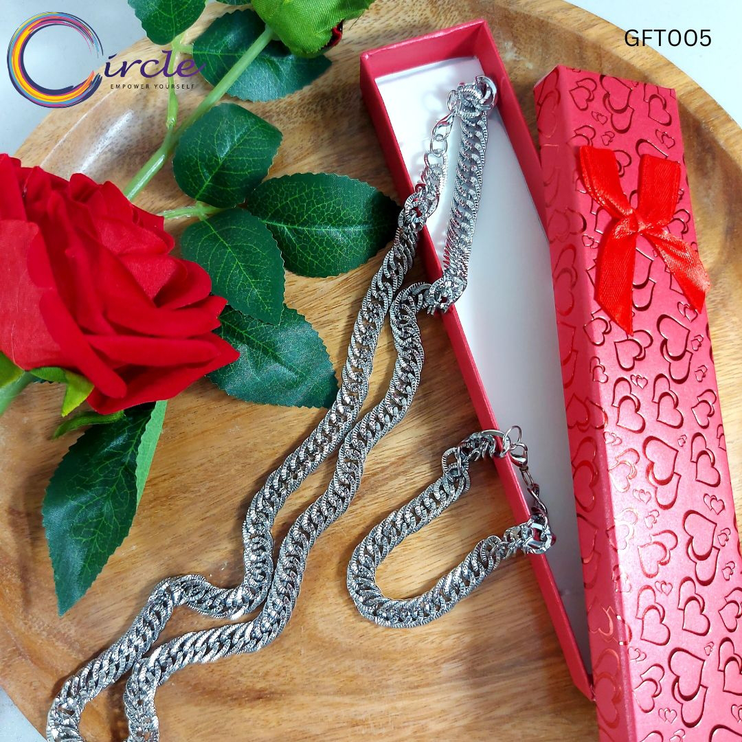 Diamond Cut Chain and Bracelet set for Men