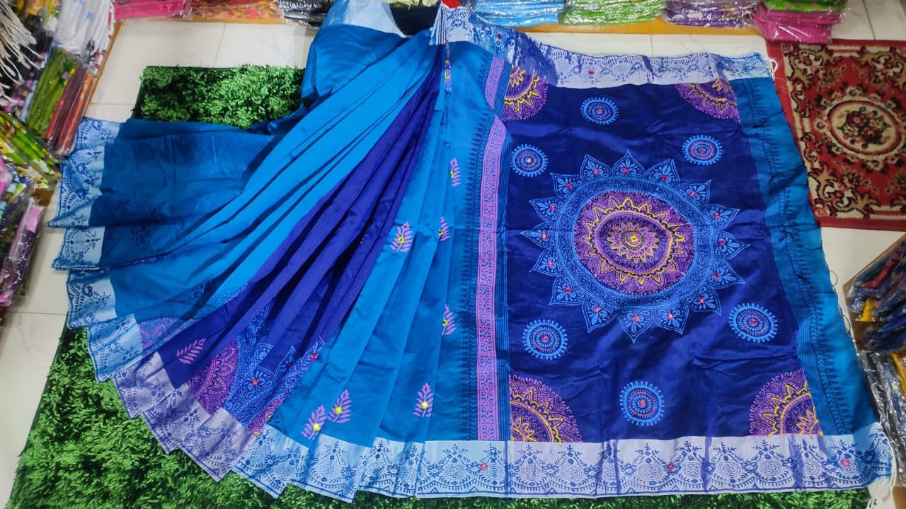 Embroidered Dupion Silk Saree