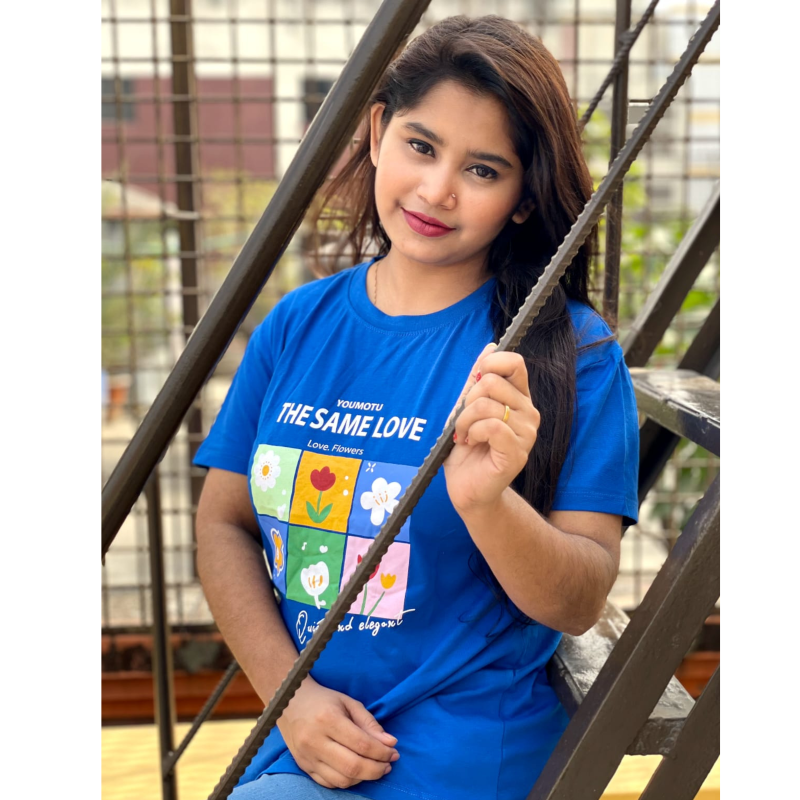 DTF Printed ladies T shirt | Half Sleeve Plain | Regular Fit Ladies T Shirt for Women & Girls | -(10)