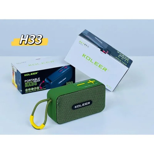 Hot Sales Koleer Speaker H33 Portable Wireless Mini 7W 1200mAh Speaker Deep Bass Outdoor BT Speaker Subwoofer With Hanging Rope