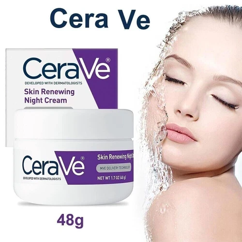 CeraVe Skin Renewing Night Cream 48g | Niacinamide, Peptide Complex, and Hyaluronic Acid Moisturizer for Face