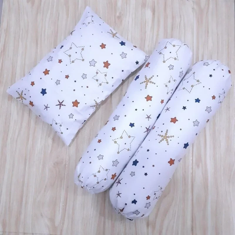 Baby Pillow Set 3 in 1 – 1set Baby Pillow 1x Head Pillow, 2x Side Pillow – Random Multicolor & Design