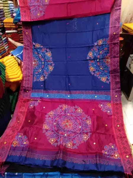 Embroidered Dupion Silk Saree
