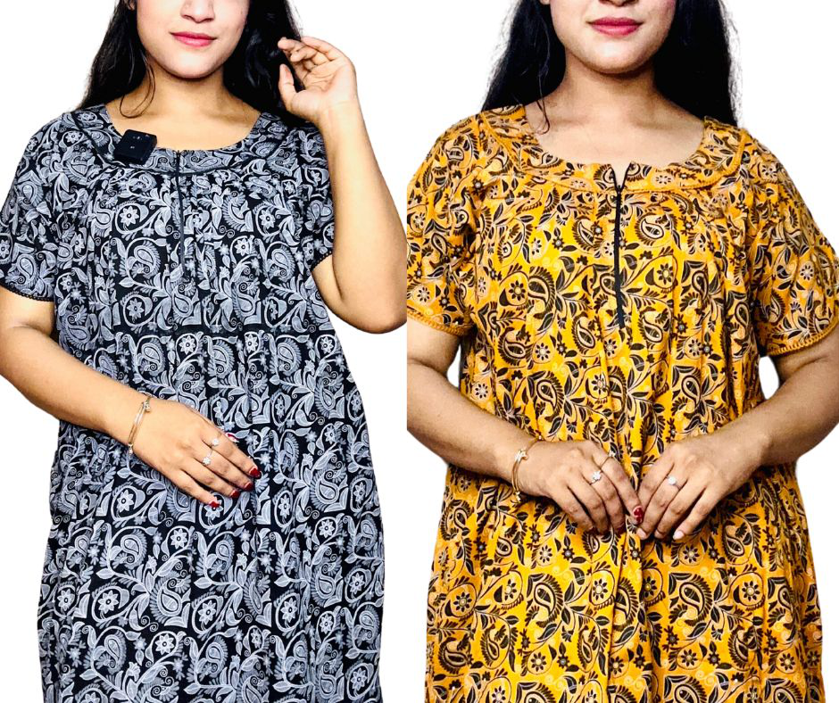 Nokshi Print Cotton Maxi Combo ( Set of two ) For Women