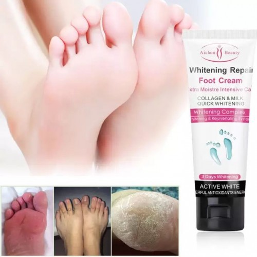 Aichun Beauty Foot Whitening Cream Moisture Collagen & Milk Massage Cracked Heels 100g
