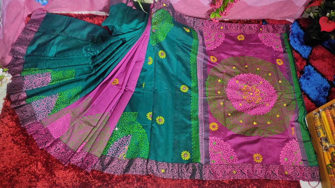 Embroidered Dupion Silk Saree