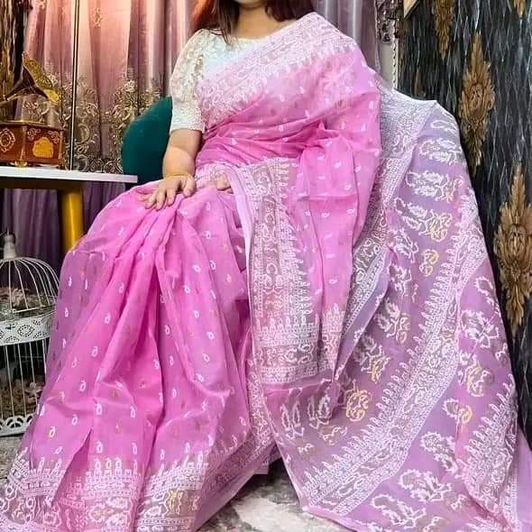 Half Silk Handprited Sarees