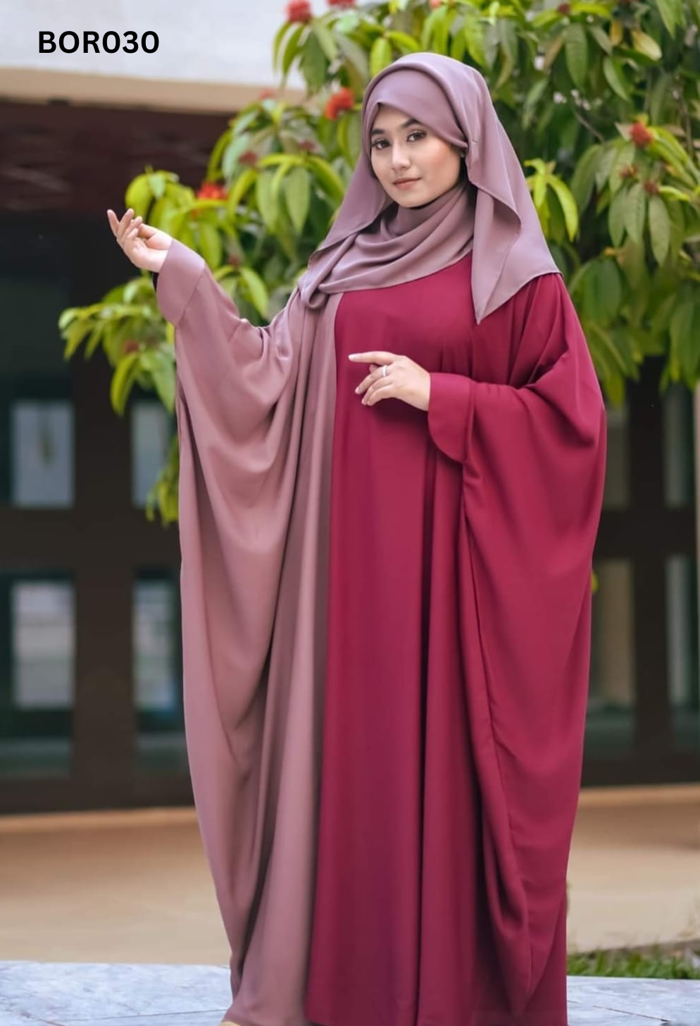 Double color contrast abaya Borka For Women