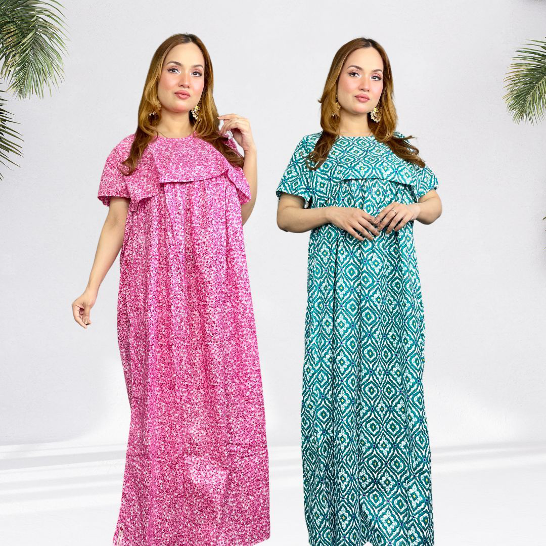 Zipper Free Nursing / Maternity Maxi Combo (Set of 2) For Women