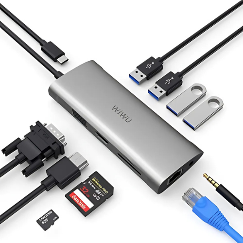 WiWU Alpha A11 in 1 USB Type C HUB – Gray