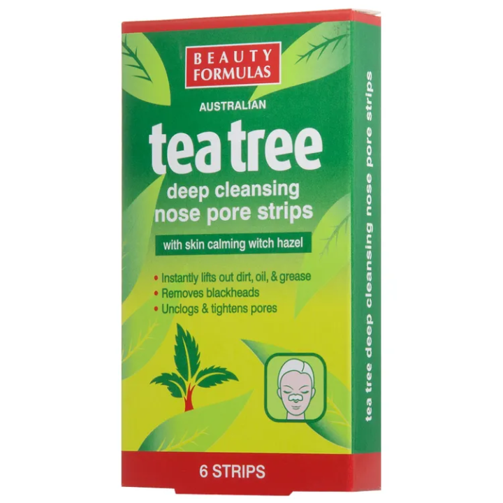 B Formula Tea Tree Deep Cleansing Nose Pore Strips 6pcs White