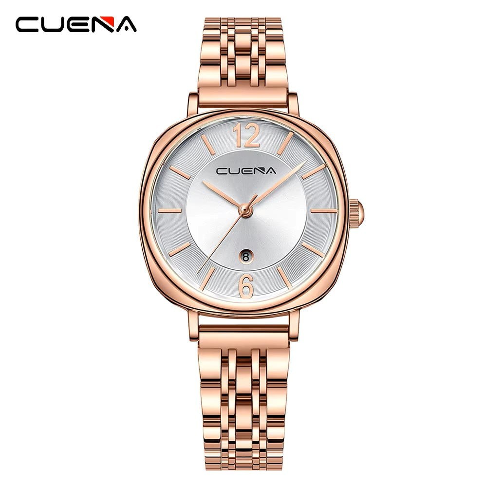 CUENA 6055 Steel Band Leisure Fashion Ladies Watch-Silver Rose Gold