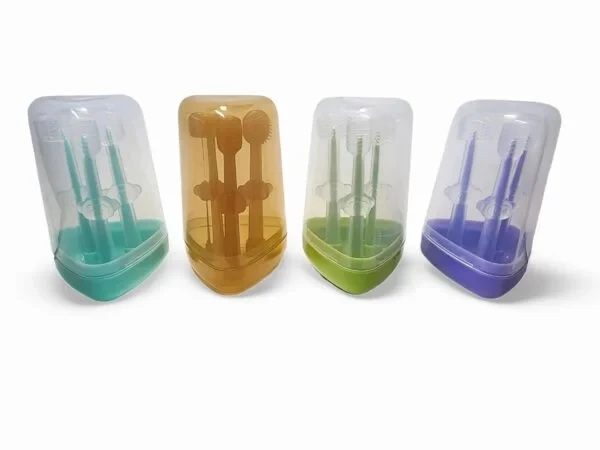 Baby Toothbrush Baby Tongue Cleaner for 0-18 Months 3pcs Set Multicolor Toddler Baby Care 3pcs set with Box
