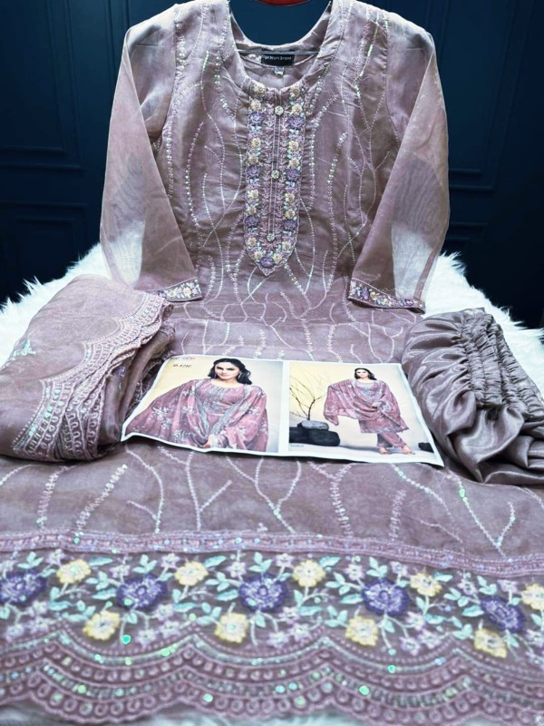 Pakistani White Gold Jorjet Three Peace