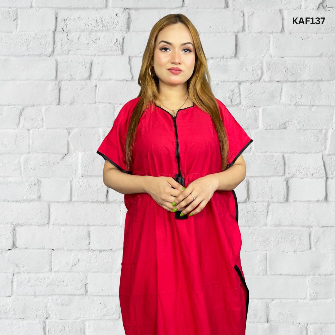 Premium Quality Solid Color Linen Kaftan Maxi For Female