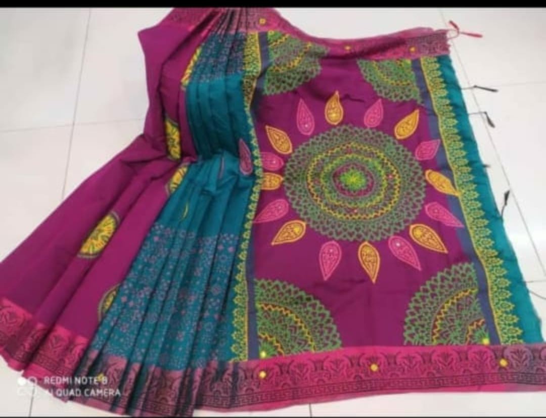 Embroidered Dupion Silk Saree