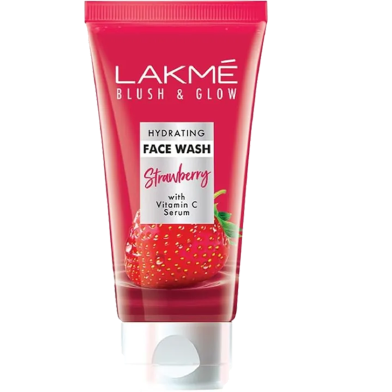 Lakme Blush & Glow Strawberry Gel Face Wash 100ml with Vitamin C Serum