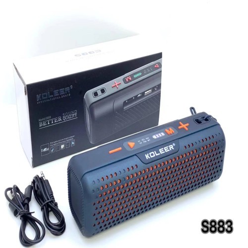 KOLEER S883 Bluetooth, AUX, USB & SD Card Supported Hi-Fi Sound Deep Bass Wireless Speaker With FM Radio