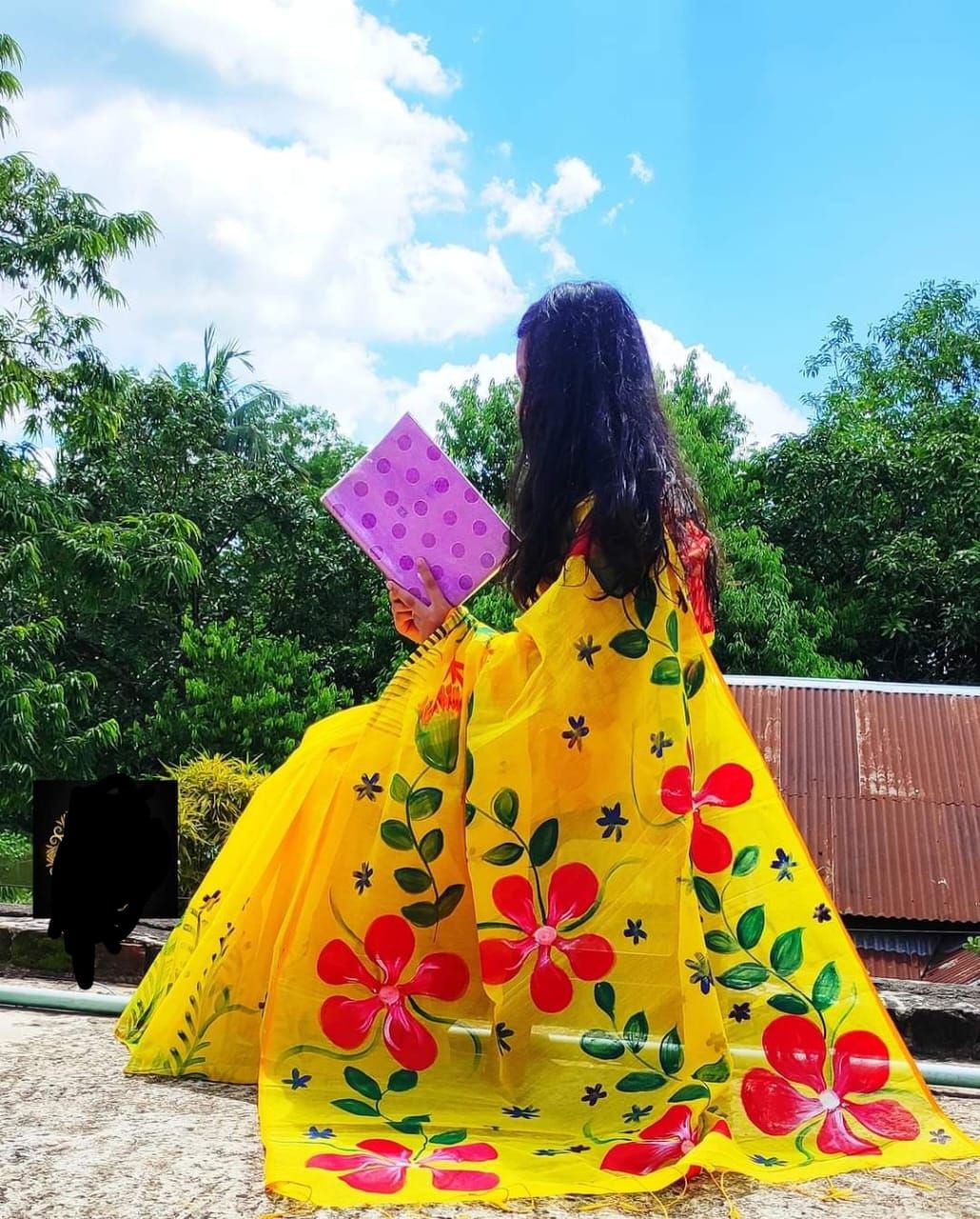 Half Silk Jamdani Saree