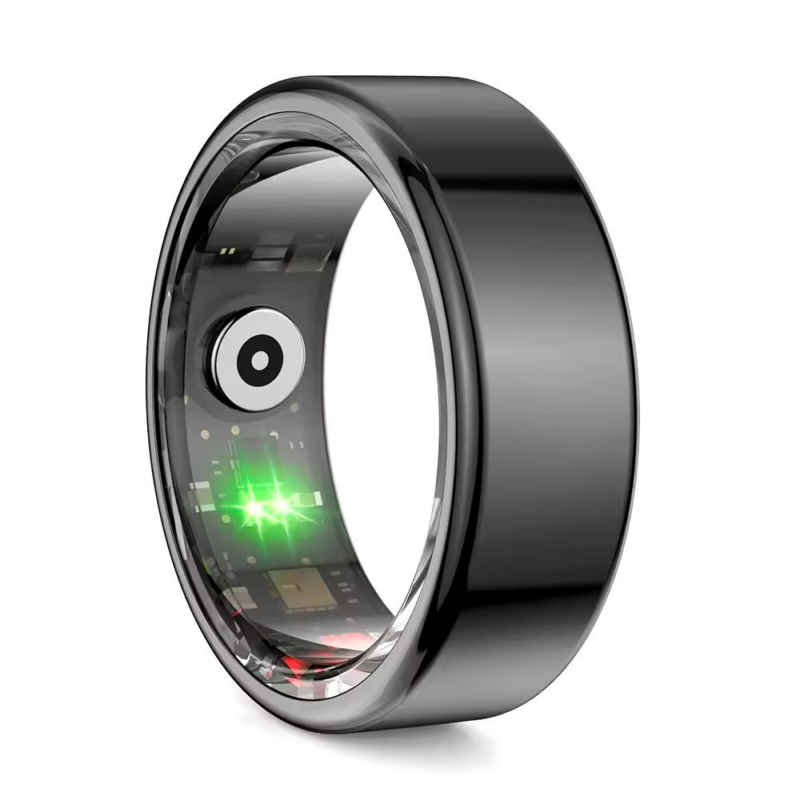 Smart Finger Ring for Fitness Tracking – With Magnetic Charging Cable – (Ring Size -10) -Black