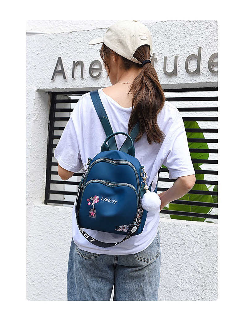 Waterproof Embroidery Multifunctional Anti-theft Backpacks